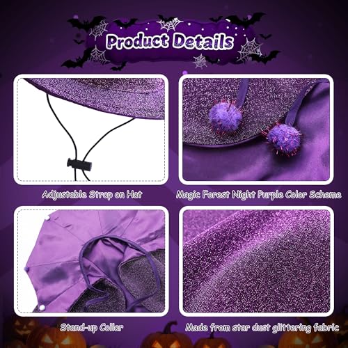 Disfraz de Bruja para Perros y Gatos Halloween con Capa y Sombrero miniatura 3