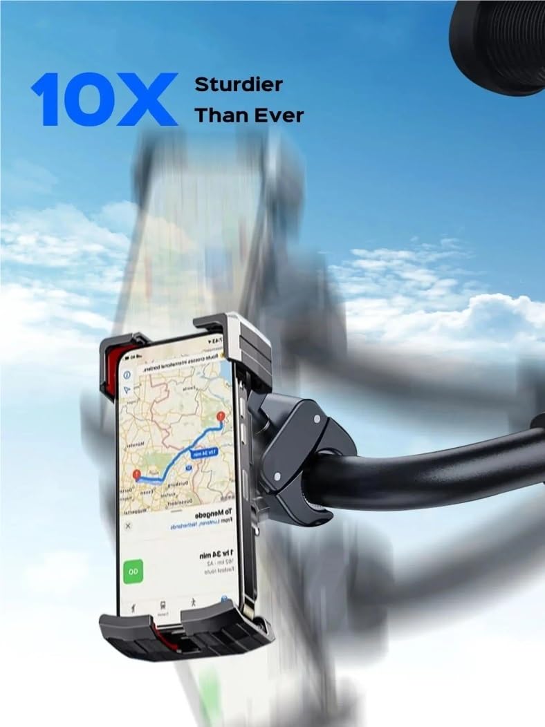 Supporto Telefono Per Moto Doppio Smorzatore Vibrazioni Aggiornamento Per Clip Per Manubrio Accessori Per Ciclismo Per Bici Cellulare