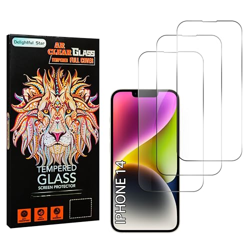 DELIGHTFUL STAR 3-Pack 9H Tempered Glass Screen Protectors for iPhone 14 - Case-Friendly Design, Crystal Clear HD, Full Coverage, Unrivaled Screen Protection, Bubble-Free Easy Installation DELIGHTFUL STAR 3-Pack 9H Tempered Glass Screen Protectors for iPhone 14 - Case-Friendly Design, Crystal Clear HD, Full Coverage, Unrivaled Screen Protection, Bubble-Free Easy Installation