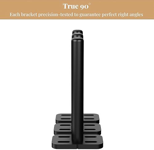 Miniatura 7 de 8 piezas de soportes de estante de pared resistentes para estantes flotantes ocultos, invisibles, negros, soportes de estante decorativos para