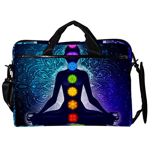 Sac ordinateur 14-15 pouces Chakra et Méditation pour femme avec bandoulière réglable
