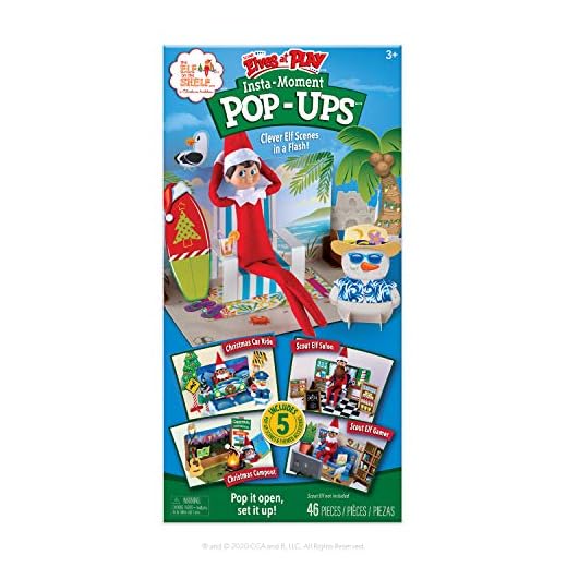 The Elf on the Shelf Scout Elves at Play Insta-Moment Pop-Ups (5 Pack) Series 1 (Scout Elf Not Included) | Elf on a Shelf Christmas Accessories, Ideas and Props for Kids and Adults