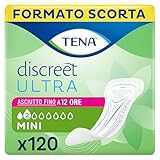 TENA Discreet Mini Ultra Pacco Scorta Mensile - Assorbenti per perdite urinarie femminili, discreti e confortevoli, 6 confezioni x 20 pezzi
