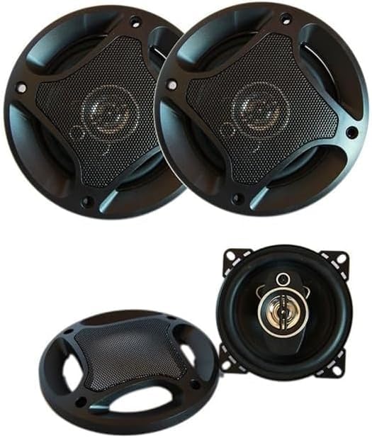 SQUADO Paire de Haut-parleurs de Voiture de 6,3" jusqu'à 500 W avec Grille de Protection, impédance 4 Ohm, Son Clair Puissant pour Voiture