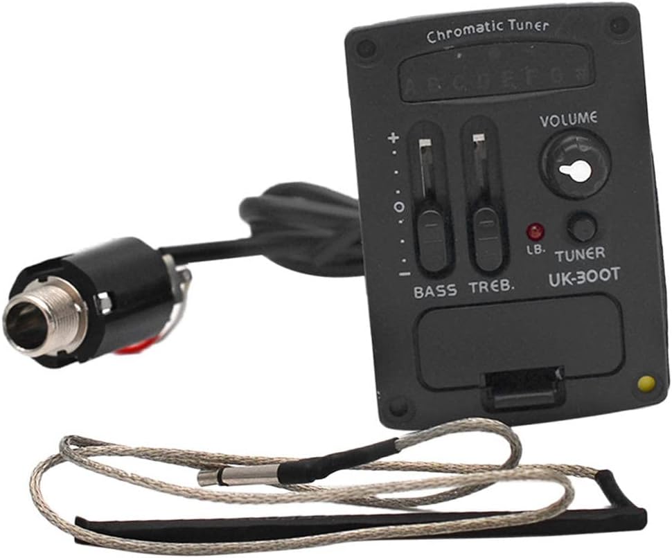 KESOTO UK-300T 2 Band EQ Piezo Pickup Ukulele Chromatic for Ukulele Parts, Black, 53cm