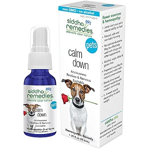 Siddha Remedies Calm Down for Pets | Natural Homeopathic Remedy Calms Dogs, Cats, Furry Pets | Naturally Calms Excitable, Restless Pets in Stormy Weather | Supports Stronger Health Cover