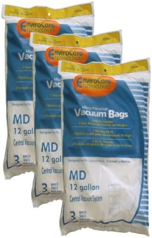 EnviroCare Replacement Vacuum Bags for Modern Day 12 Gallon Central Vacuums 9 Pack