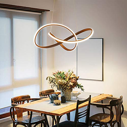 Preisvergleich Produktbild Pendelleuchte LED Dimmbar Esstisch Hängelampe Wohnzimmerlampe mit Fernbedienung Deckenleuchte 38W Landhaus Stil Acryl Lampenschirm Design Pendellampe für Schlafzimmer Esszimmer Küche Lampe (Gold)