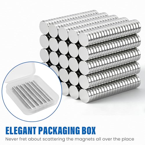 Image of DIYMAG Small Stronge Rare Earth Magnets, 500 Pack, 8x1mm - Neodymium Magnets for Refrigerator, DIY, Crafts, Kitchen & Office