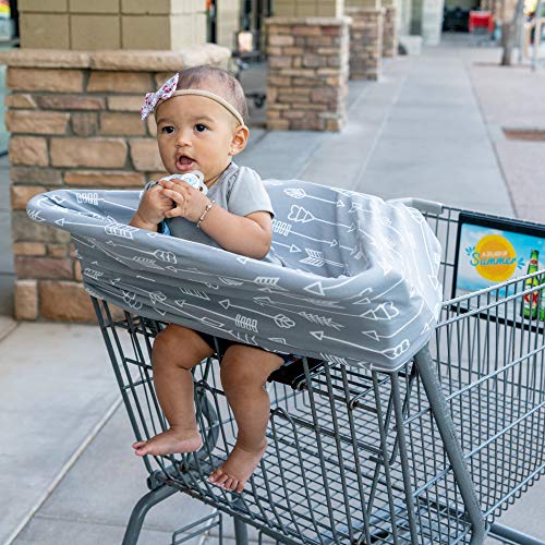 Dodo Babies Nursing Cover Set - Soft, Multipurpose Stretch Scarf For Breastfeeding And Car Seat Cover, Two Universal Pacifier Holders, Binky Case, Storage Bag - Modern Geo Print For Baby Girl Or Boy #TOP5