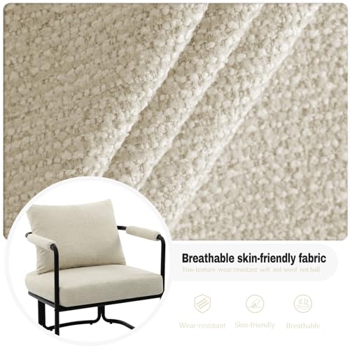 Sillón plegable chenille Beige miniatura 5