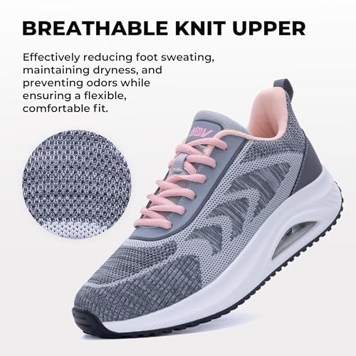 Image of SURRAY Women's Wide Width Walking Shoes - Plantar Fasciitis Arch Support Orthotic Sneakers, Comfortable Tennis Shoes for Casual Gym Workout US Size 6-11