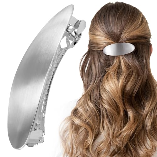Isslly French Barrette Hair Clips 3 Inch, Oval Metal Hair Barrettes For Women cover