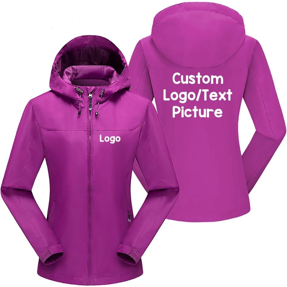 Logo Personalizzato Donne Giacca Fai Da Te Cappotto Cerniera Antivento Impermeabile Abbigliamento Sportivo Personalizzato Outdoor Primavera Autunno Giacche
