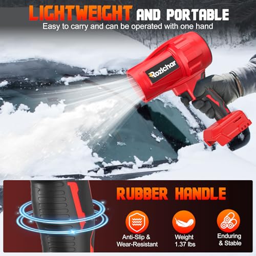 Rozlchar Cordless Leaf Blower Compatible for Milwaukee 18V Batteries(No Battery), Variable Speed Handheld Turbo Blower with Brushless Motor, Portable Dust/Snow Cleaner for Lawn, Patio