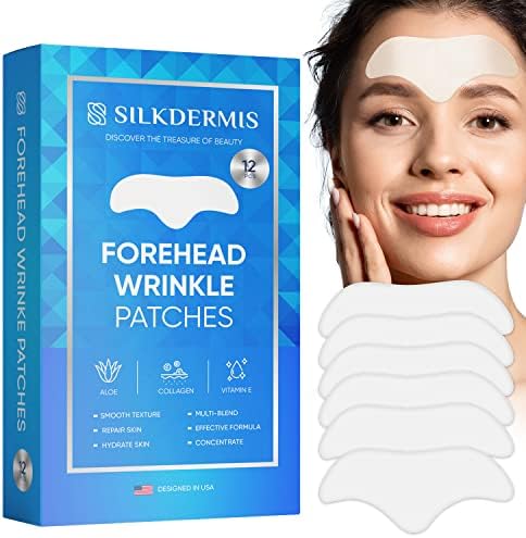 SILKDERMIS Forehead Wrinkle Patches: Anti Wrinkle Patches with Aloe, Collagen and Vitamin - Forehead Wrinkles Treatment, 12 Count(Pack of 1)