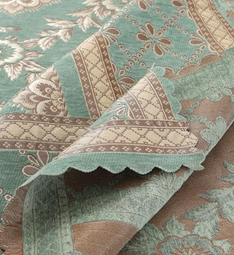 Image of Luxury Velvet Diwan Bedsheet with 5 Cushion Covers and 2 Bolster Covers - Designer Sofa DiwanCover Set for Living Room (Pista)