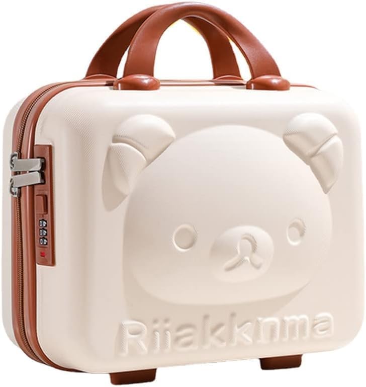 kira Portable Teddy Makeup Travel Case Hand Luggage, Mini ABS Carrying Makeup Vanity Case with Lock Password Zipper Bag for Women, Waterproof Carrying Suitcase Organizer (BM 41-38)-picture-13