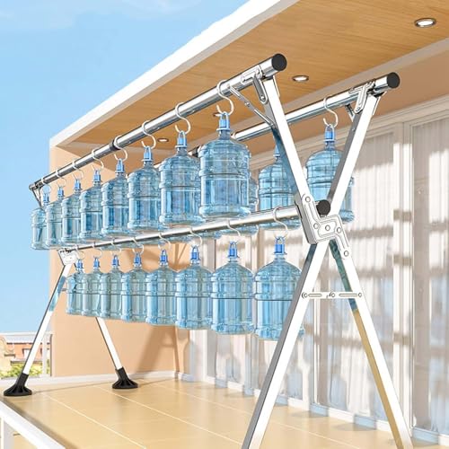 Étendoir à linge pliable 240 cm en acier inoxydable robuste - 5