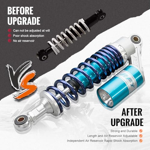 Image of GZYF 12.6 inch 320mm Motorcycle Rear Air Shock Absorbers Universal for HONDA for Suzuki for Kawasaki for Yamaha ATV Go Kart Quad Dirt Sport Bikes Blue & Silver