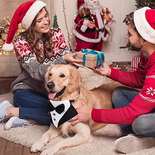 Formal Dog Tuxedo Wedding Bandana Costume Puppy Collar With Bow Tie Pet Graduation Dress-Up Adjustable Neckerchief For Small Medium Large Dogs Cats (Medium) #TOP6
