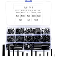 Spannstift Hohlsplinte, 540 Stk Klappsplinte, Hohl Federstifte Manganstahl Sortiment Set, Geschlitzte Federstifte, Spannstifte Hohlsplinte Metallbeschläge - M1.5/M2/M2.5/M3/M4/M5/M6