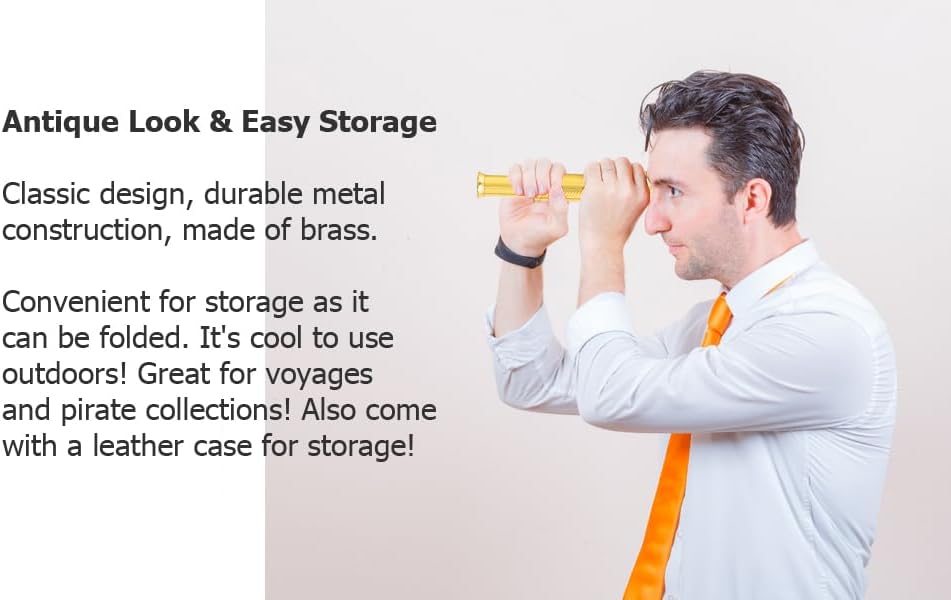 Miniatura 5 de Juego de telescopio de vidrio espía hecho a mano de calidad de latón macizo de 6 pulgadas con bolsa de transporte marrón para completar tu colección