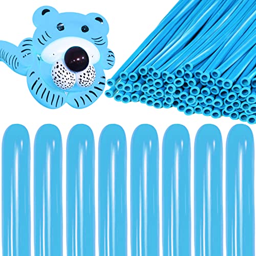 Image of 260 Light Blue Long Balloons for Balloon Garland Thickening Skinny Latex Twisting Animals Modeling Christmas Birthday Wedding Party Festival Decorations 100pcs