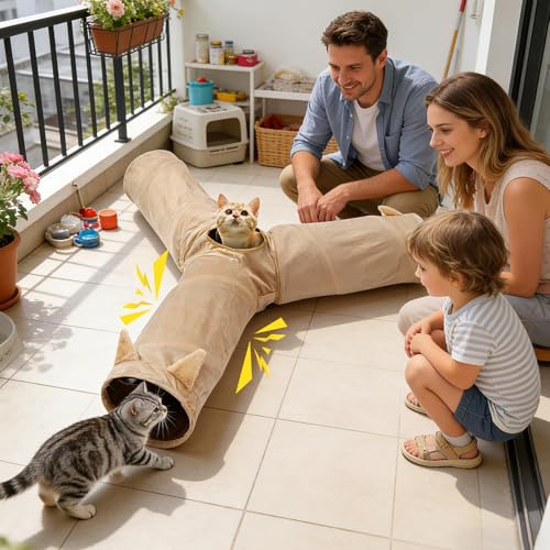 Grotte interactive pour chatons idéale dans le jardin ou le salon