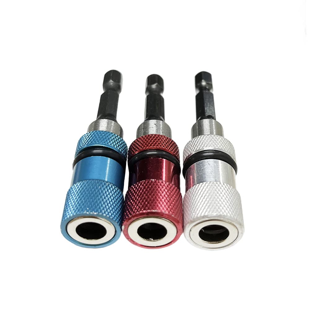 Uniwersalne przedłużenie do wiertł, Magnetyczny uchwyt na bity 1/4 cala Wkrętak 6,35 mm Z chwytem sześciokątnym Zdejmowane przedłużenie 5 szt(Red)