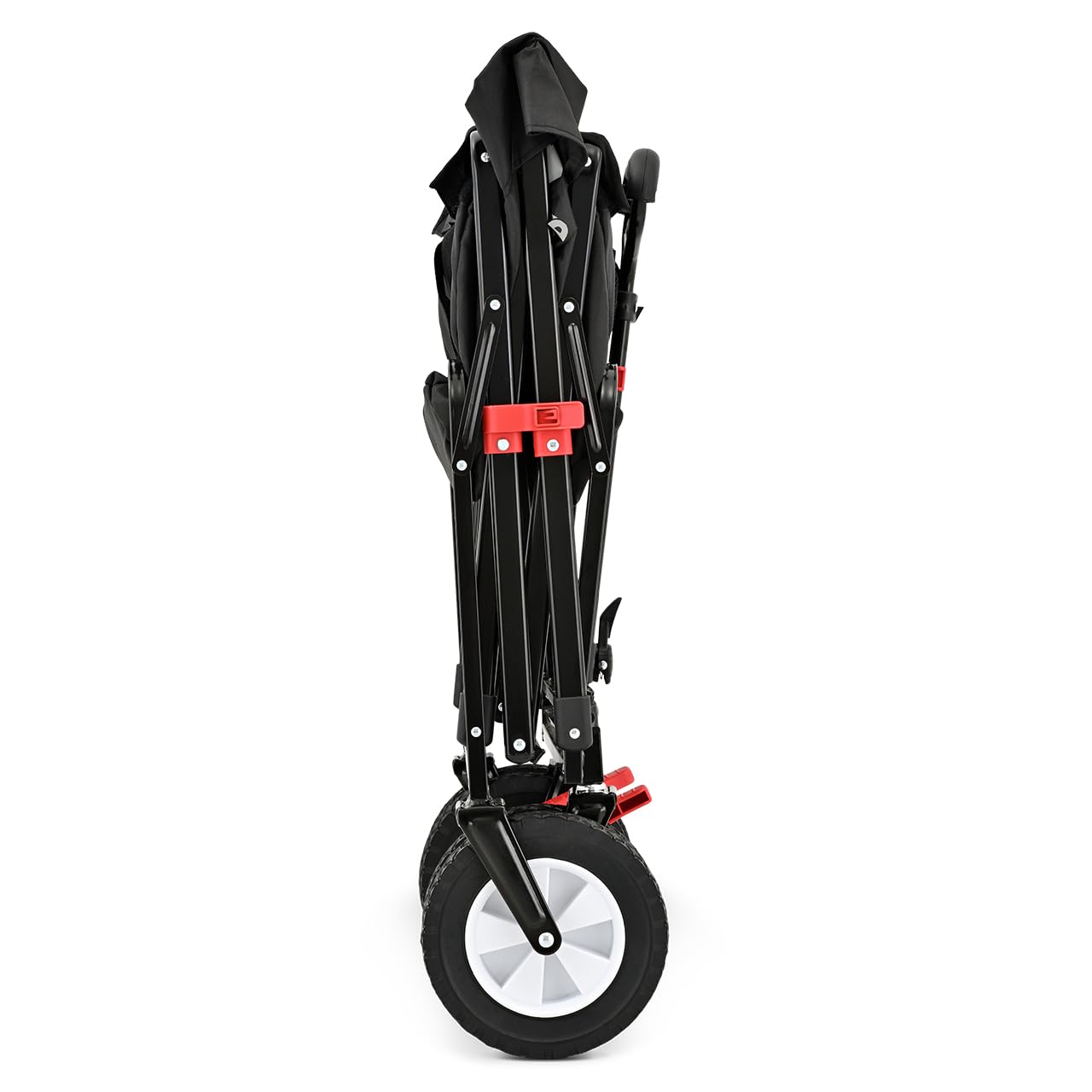 FUXTEC Carrello pieghevole CT100 - Bollerwagen con tetto removibile - per bambini 3-6 anni - Portata fino a 75kg - Ruote larghe per ogni terreno - Sacca posteriore fissa - Tessuto lavabile