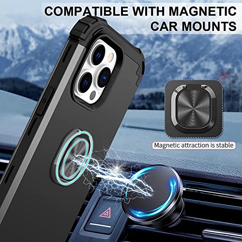 Coque iPhone 14 Pro antichoc armure militaire silicone souple or avec anneau rotatif