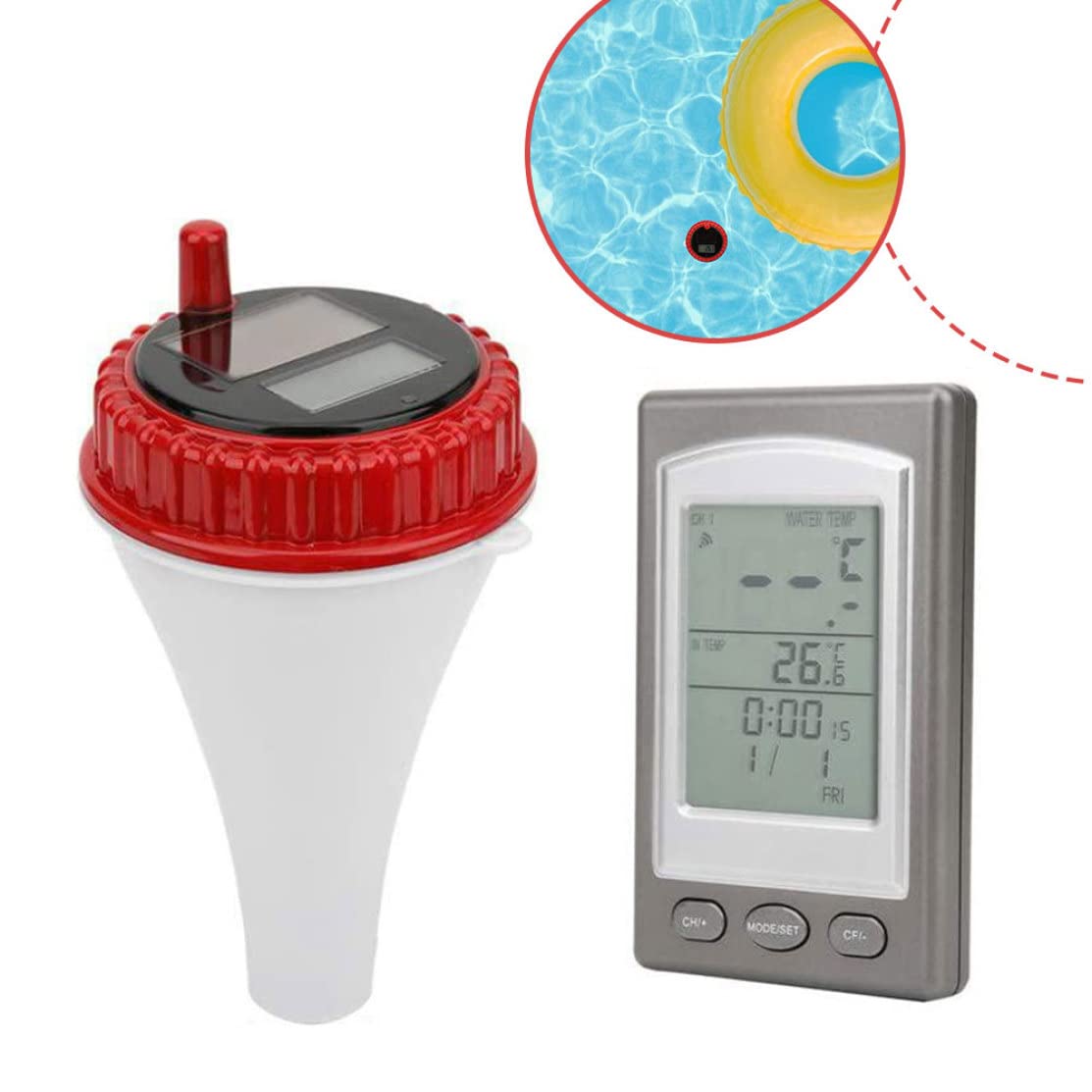 thermometre piscine, Thermomètre flottant, thermomètre à eau, piscine sans fil hygromètre à eau numérique à distance