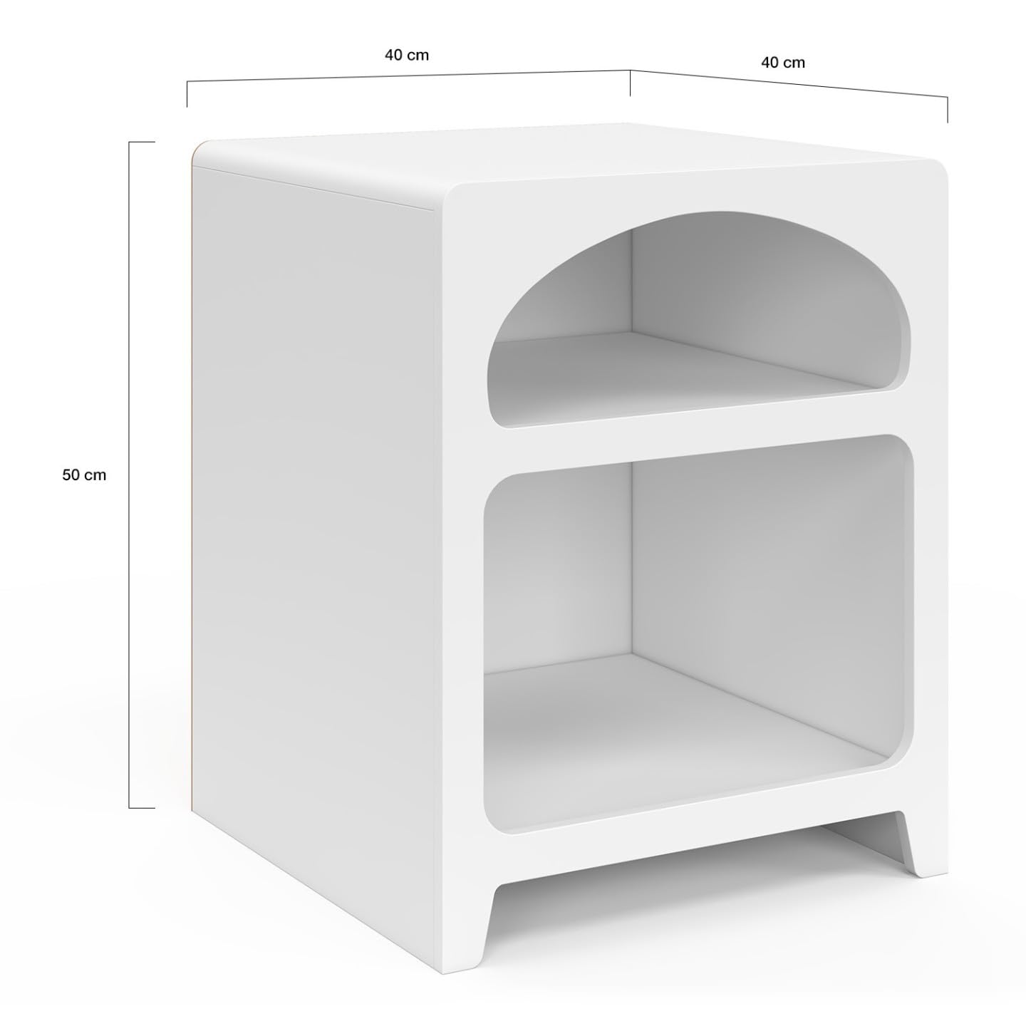 IDMarket - Lot de 2 Tables de chevets organiques Alesia Bois Blanc 2 niches