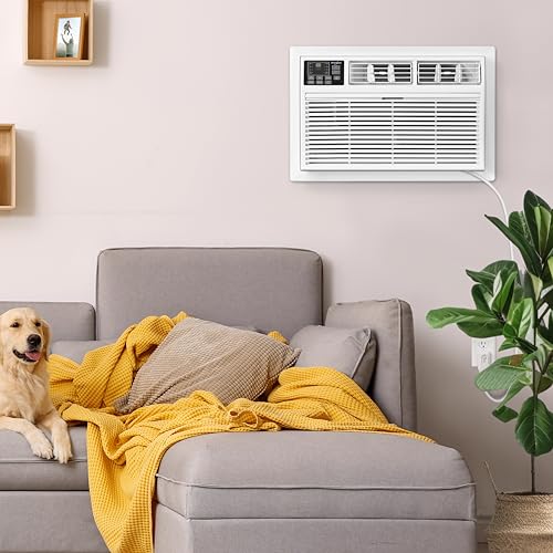 Image of Whirlpool 10,000 BTU Through the Wall Air Conditioner, 230V, Cools up to 450 Sq. Ft. for Living Room, Bedroom, Kitchen, Apartment, with Dehumidifier, Remote Control, Digital Display, 24H Timer, White