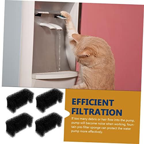 Beavorty 4 piezas filtros esponja para fuente de agua mascotas miniatura 4