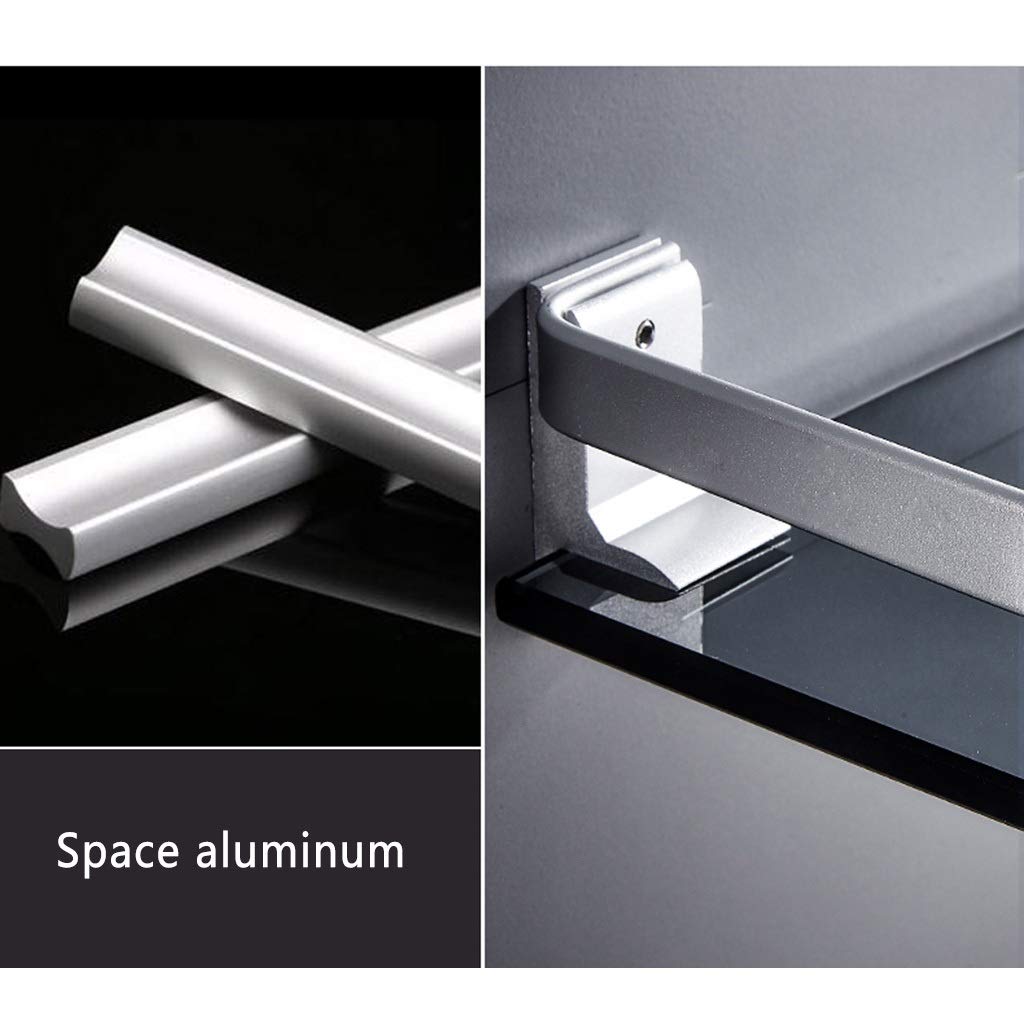 Estante De Baño De Vidrio, Estante De Almacenamiento para Baño Y Ducha, Estante De Especias De Cocina Montado En La Pared, Instalación Sin Perforaciones(Estilo 1-50Cm)