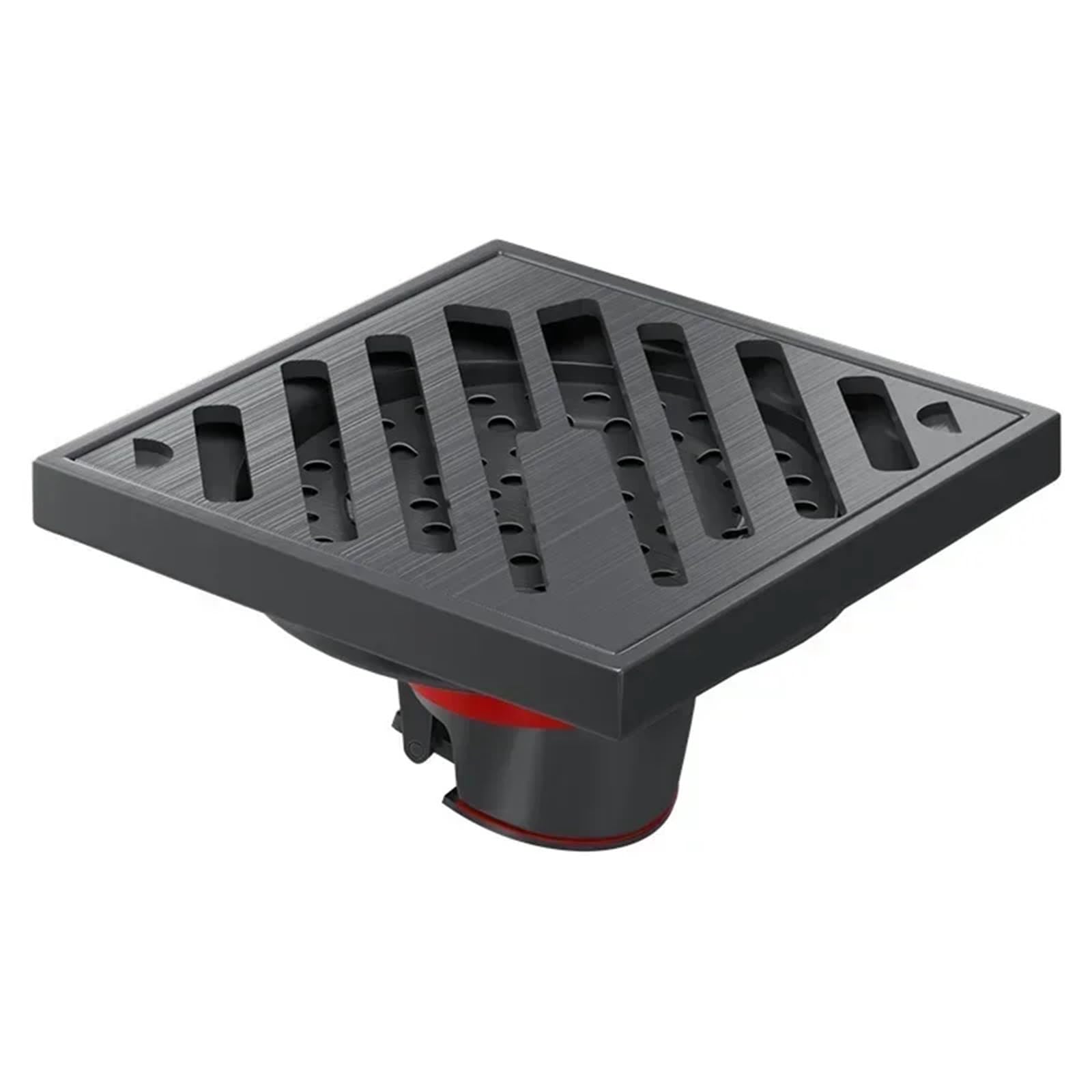 Drenaje De Suelo Desagüe de Suelo Cuadrado Acero Inoxidable for baño, a Prueba olores, antiobstrucción, fácil Instalar para Lavabo(Dark Grey)