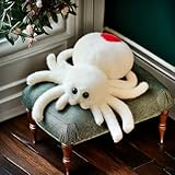 XItbyja Halloween Spider Plush,Spider Stuffed Animal Toy,Cute Spiders Plushie,9.8inch Huggable Jumping Spiders Toy,Adorable Pillow Doll for Kids Halloween Decor,White