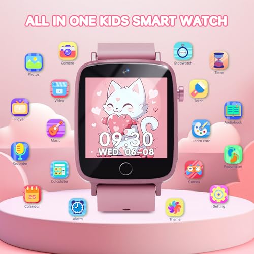 Image of Kids Games Watch, Smart Kids Watch with 26 Puzzle Games, Touch Screen, Alarm Clock, HD Camera, Toys for Ages 4-12 Years Old, Birthday Gift for Girls(Pink)