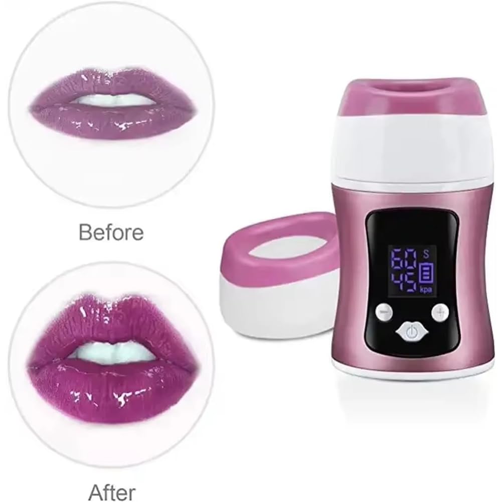 Masseur à Lèvres Portable en Silicone Électrique Pullat à Lèvres avec Amplificateur LED Light Therapy, Instrument pour Réduire les Lignes de Lèvres