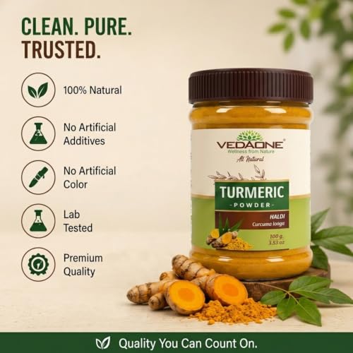 Image of Vedaone Natural Haldi (Turmeric) Powder - 100g For Digestive Support