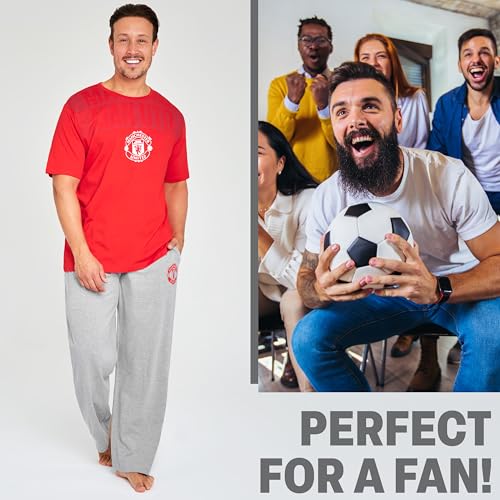 Manchester United F.C. Mens Pajama Set, Cotton Loungewear - Man United Gifts2