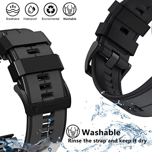 Image of Abanen Quick Fit 22mm Silicone Watch Bands for Garmin Forerunner 955 / Fenix 7 / epix 2 / Fenix 6 / Fenix 5, Soft Sport Bicolor Waterproof Wristband Strap for Gramin Instinct 2 Solar /Instinct