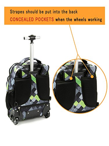 Tilami Rolling Backpack Armor Luggage School Travel Book Laptop 18 Inch Multifunction Wheeled Backpack Students #TOP1