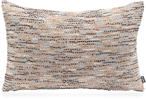 HOCK Bella Flokati Kissen inkl. Füllung Dekokissen Zierkissen Größe (60x40cm, beige hellblau)