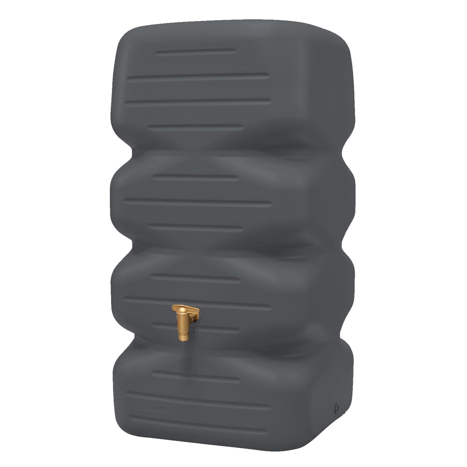 GARANTIA CUBUS Set Completo de depósito de jardín 340 L Graphite Grey con Grifo de Salida de plástico y Conector para bajante
