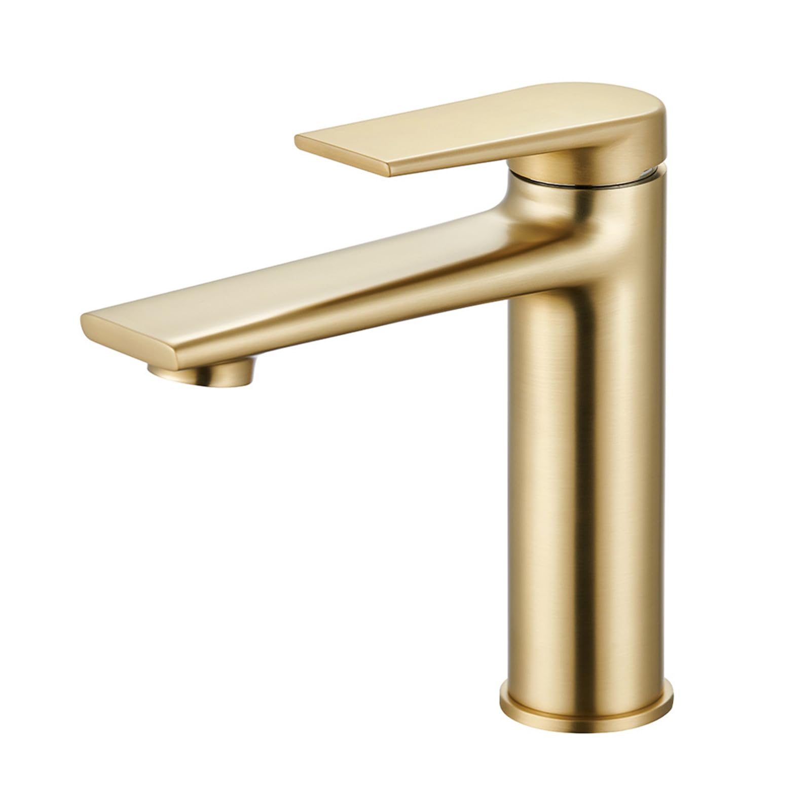BiaoTeng Mischbatterie Waschbecken Bad Gebürstetes Gold Einhebelmischer Messing Waschtischarmatur Bad Armatur Waschbecken Bad, Gebürstetes Gold