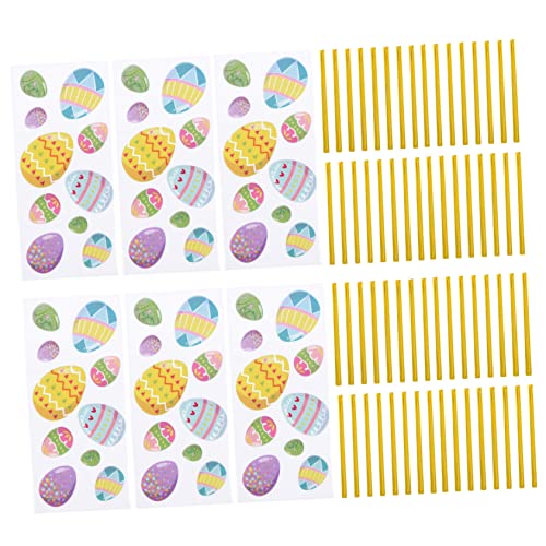 MARMERDO Festtillbehör 1 Set 300 St Färgglada Ägggodispåsar Klara Kakpåsar Godiskanin Klara Godispåsar Påskfestfavoriter Påskkakspåsar Cellofanfestpåsar Glasägg Omslagspapper Kanin