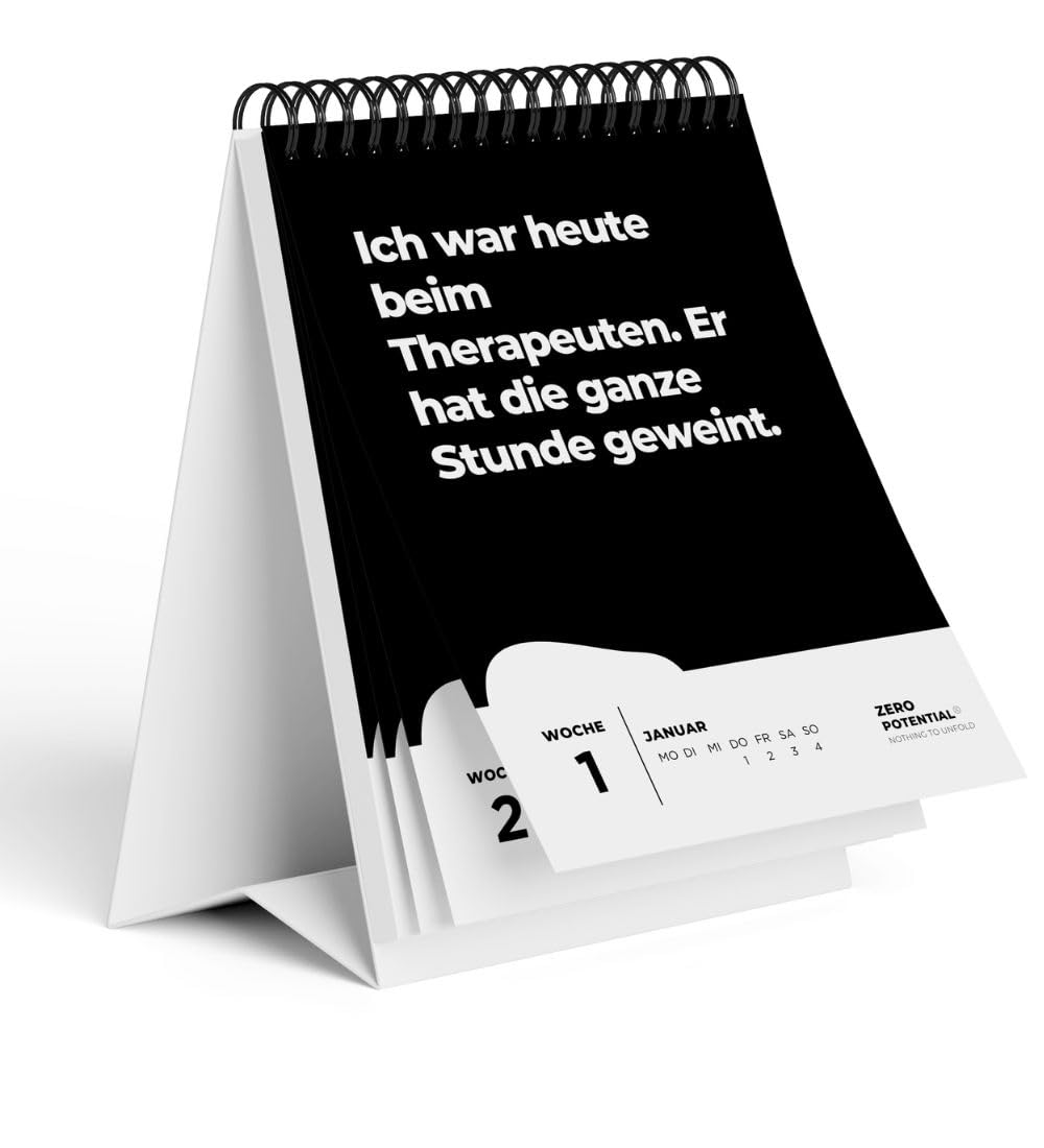 Demotivierender Tischkalender 2026 | 52 Wochen mit 52 unmotivierendenden Sprüchen Träume nicht dein Leben sondern halt dein Maul Witzige Geschenkidee für Büro Deko, Kollegen (schwarz 2026, A6)